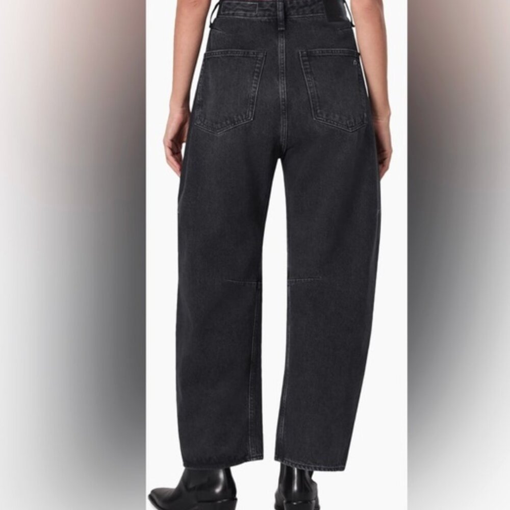 Women’s Rag and Bone Charlie High Rise Barrel Jeans in Black Stone
